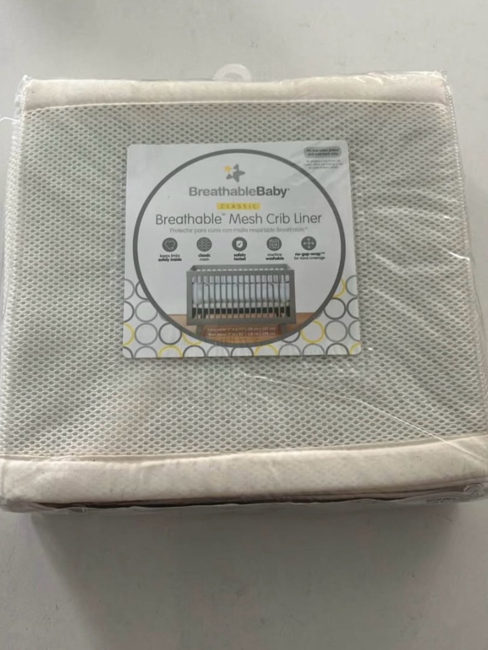 BreathableBaby Classic Mesh Crib Liner - Offwhite